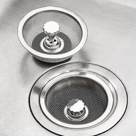 1pc Sink Filter With Plug; Kitchen Stainless Steel Water Filter; Wash Basin Slag Screen