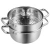 VEVOR Steamer Pot, 8.66in/22cm Steamer Pot for Cooking with 3QT Stock Pot and Vegetable Steamer