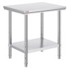 VEVOR Commercial Worktable & Workstation 24 x 30 x 32 Inch Stainless Steel Work Table Heavy Duty Commercial Food Prep Work Table for Home, Kitchen