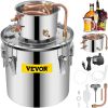 VEVOR Moonshine Still 5 Gal 21L, Distillery Kit with Circulating Pump, Alcohol Still Copper Tube, Whiskey Distilling Kit w/Build-In Thermometer