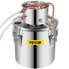 VEVOR Alcohol Still 5 Gal 21L Stainless Steel Water Alcohol Distiller Copper Tube Home Brewing Kit Build-in Thermometer for DIY Whisky Wine Brandy