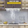 VEVOR Insert Range Hood, 800CFM 3-Speed, 36 Inch Stainless Steel Built-in Kitchen Vent with Push Button Control LED Lights Baffle Filters