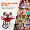 VEVOR Electric Cotton Candy Machine with Cart, 1000W Commercial Candy Floss Maker with Stainless Steel Bowl, Sugar Scoop and Drawer, Perfect for Home