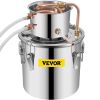 VEVOR 12L Water Alcohol Distiller 3GAL Copper Wine Making Boiler Multi Home DIY Brewing Distilling Kit for Fruit Wine, Water, Brandy