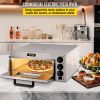 VEVOR Commercial Pizza Oven Countertop, 14" Single Deck Layer, 110V 1300W Stainless Steel Electric Pizza Oven with Stone and Shelf