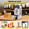 VEVOR Semi-automatic Cup Sealing Machine, 300-500 Cup/h Tea Cup Sealer Machine, Silver Boba Cup Sealer Machine