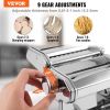 VEVOR Electric Pasta Maker Machine, 9 Adjustable Thickness Settings Noodles Maker, Stainless Steel Noodle Rollers and Cutter