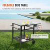 VEVOR Outdoor Grill Dining Cart with Double-Shelf, BBQ Movable Food Prep Table, Multifunctional Foldable Iron Table Top