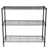 3 Tier Leveling Feet, 350 Pound Weight Capacity Per Shelf Adjustable Shelves, Black