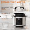 9 in 1 Electric Pressure Cooker 6 Quart, Steamer, Yogurt Maker, Warmer & Sterilizer, Saute, Slow Cooker, Rice Cooker, Egg Cooker