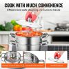 VEVOR Steamer Pot, 8.66in/22cm Steamer Pot for Cooking with 3QT Stock Pot and Vegetable Steamer