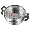 VEVOR Steamer Pot, 11in/28cm Steamer Pot for Cooking with 3QT Stock Pot and Vegetable Steamer