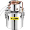 VEVOR Alcohol Still, 50L Distillery Kit w/Condenser & Pump, 13.2Gal Alcohol Still w/Copper Tube, Whiskey Distilling Kit w/Build-in Thermometer