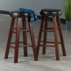 Maria 2-Pc Cushion Seat Counter Stool Set; Espresso & Walnut