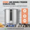 VEVOR Stainless Steel Kettle, 16 GALLON Brewing Pot, Tri Ply Bottom for Beer, Brew Kettle Pot, Home Brewing Supplies Includes Lid, Handle, Thermometer