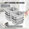 VEVOR 8 Pack Hotel Pans, 1/2 Size Anti-Jam Steam Pan with Lid, 0.8mm Thick Stainless Steel Steam Table Pan, 4-Inch Deep Commercial Table Pan