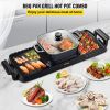 VEVOR 2 in 1 Electric Grill and Hot Pot, 2400W BBQ Pan Grill and Hot Pot, Multifunctional Teppanyaki Grill Pot with Dual Temp Control