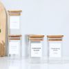 Empty Spice Jars with Label Pack (12x Bamboo Lid Glass Jar). Small 8oz Spice Storage Bottles with 72 Printed Spice Stickers and 20 Writable Pantry Lab