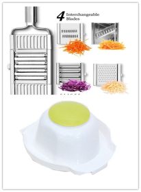 Stainless Steel Grater, Vegetable And Fruit Slicer, Peeler (Option: 4pcs set Hand guard)