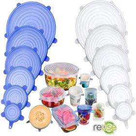 6/12/24PCS BPA-free Silicone Stretch Lids; Food Bowl Covers; Reusable Food Saving Cover; Stretchable Multifunctional Fruit And Vegetable Fresh-keeping (Color: 30PCS WH+YE+GN+BU+PK)