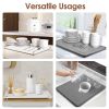 Stone Dish Drying Mats Home Dish Quick Drying Stone Pad Diatomaceous Earth Draining Mat with Anti-Slip Stainless Steel Feet