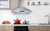 30/36 inch Range Hood 700CFM Wall Mount Stainless Steel Touch Control 3-speed Stove Vent